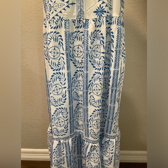 Camisa Fair Isle Floral Tiered Maxi Dress Size Large NWT - Picture 3 of 13